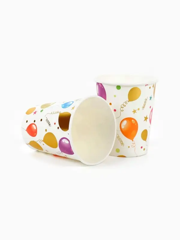 Стаканы (250 мл) Воздушные шарики, Разноцветный, Металлик, 6 шт.