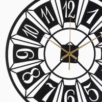 Часы настенные интерьерные &laquo;Гармошка&raquo;, бесшумные, плавный ход, d=40 см, металл, чёрные