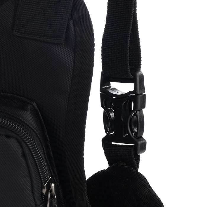 Сумка нагрудная на молнии, 2 наружных кармана, цвет чёрный Сумка нагрудная на молнии, 2 наружных кармана, цвет чёрный