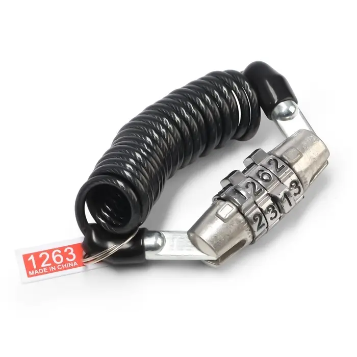 Замок навесной велосипедный LOCKLAND, пружинный, 3&times;1200 мм, кодовый замок