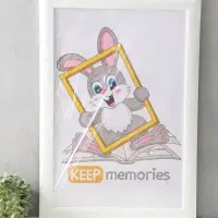 Фоторамка для фото 40х60 см "Luxe Elegance" пластик, белый, (пластик экран)