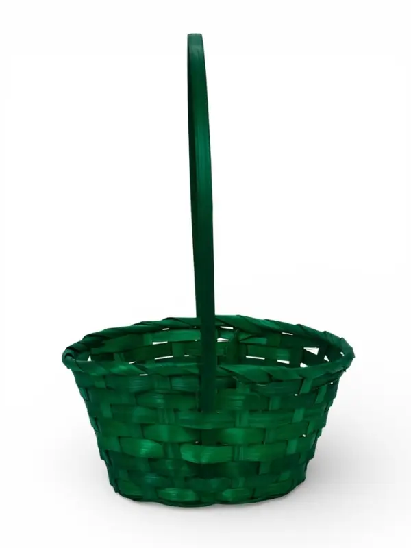 Набор корзин 3 шт 22х18x10 24х19x10 27х21x10 см ручка h=24/26/28 см зеленый