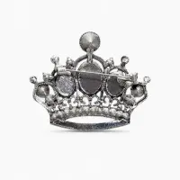 Брошь &laquo;Корона&raquo;, готическая, фиолетовая в чернёном серебре