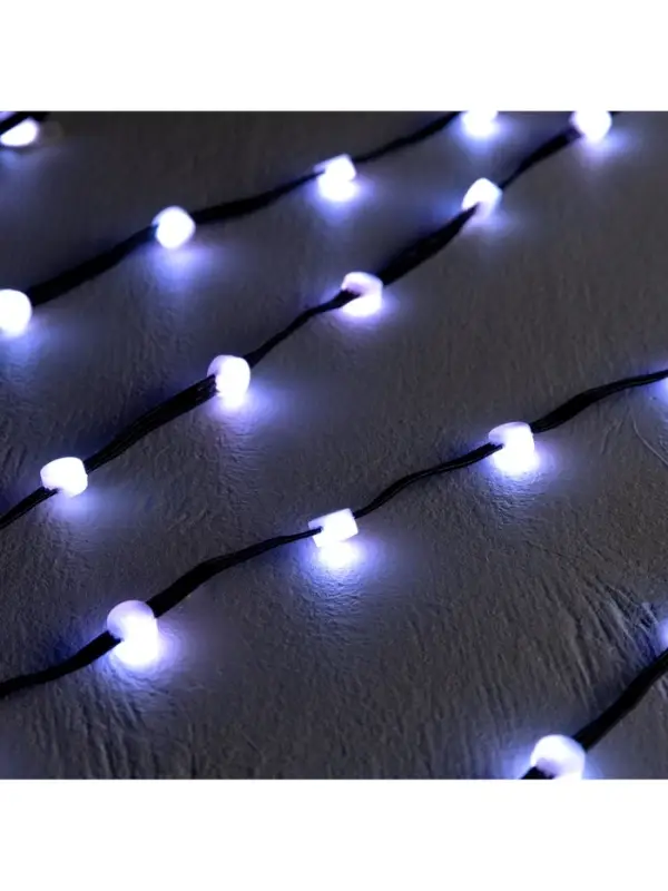 Умная гирлянда &laquo;Нить&raquo; 5 м, роса с насадками &laquo;Шарики&raquo;, IP20, черный провод, 100 LED, пульт ДУ, приложение, свечение RGB, USB