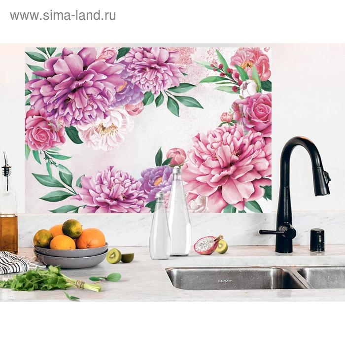 Наклейка виниловая для кухни «Пионы», интерьерная, 60 х 90 см Наклейка виниловая для кухни «Пионы», интерьерная, 60 х 90 см