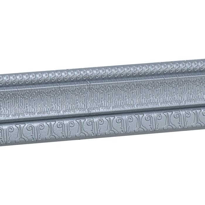 Самоклеящийся ПВХ плинтус 3D серый текстура, 2,3м