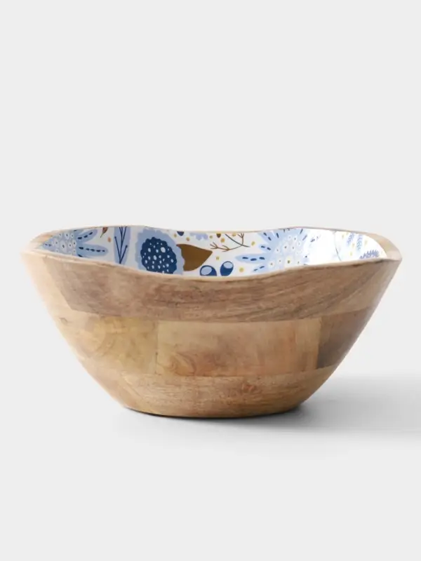 Салатник &laquo;Васильки&raquo;, 23&times;23&times;10.5 см, дерево манго