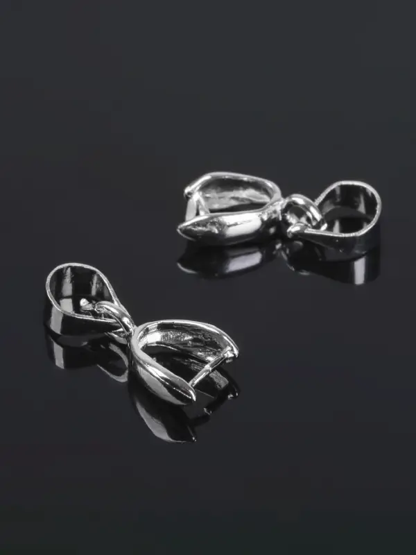 Держатель для кулона, 14&times;6 мм (набор 5 шт.), цвет серебро