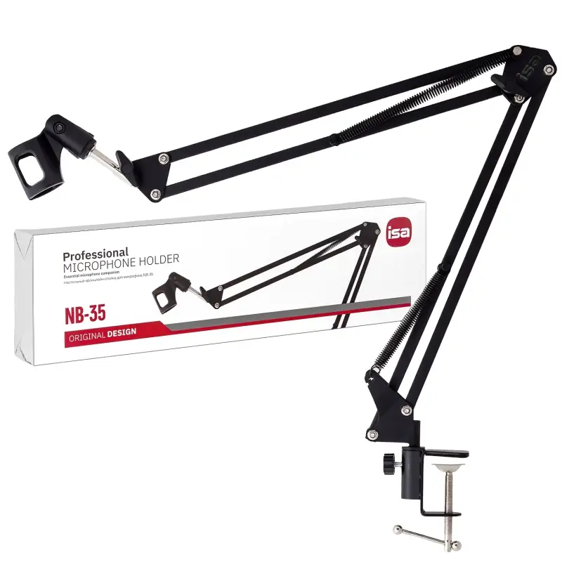 Настольная кронштейн-стойка для микрофона NB-35 ISA (Пантограф) ЧЕРНЫЙ (40шт/кор)