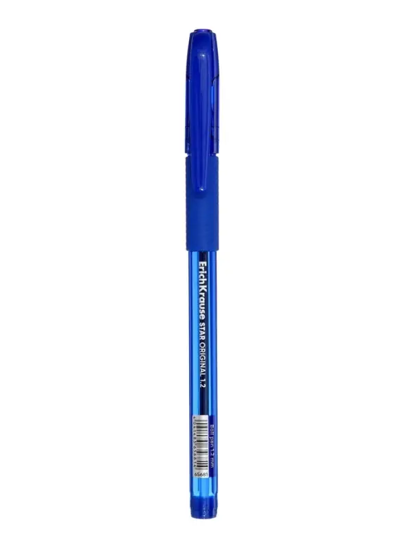 Ручка шариковая ErichKrause Star Stick Grip, узел 1.2 мм, синяя