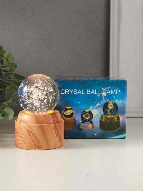 Сувенир стекло свет "Шар. Пузыри" 6хLED шар d=6 см, крутится, USB 7х7х10 см