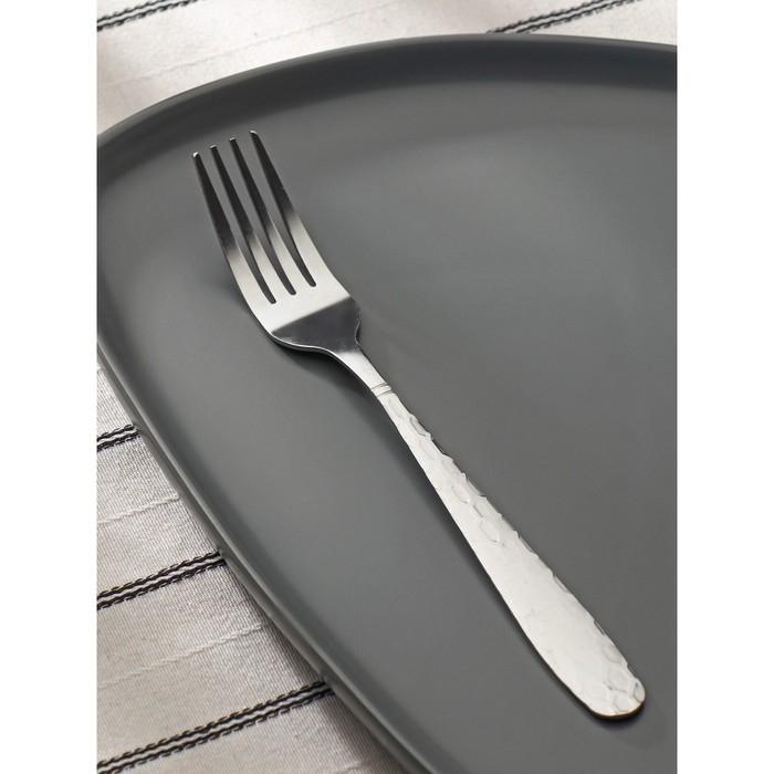 Набор вилок столовых Доляна «Соты», h=20 см, 6 шт, цвет серебряный Набор вилок столовых Доляна «Соты», h=20 см, 6 шт, цвет серебряный