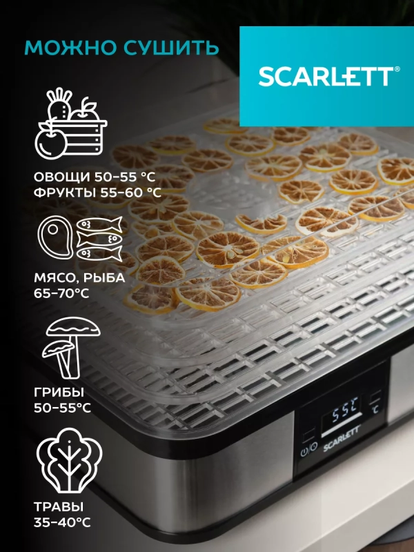 Сушилка для овощей и фруктов, дегидратор SC-FD421T19 Сушилка для овощей и фруктов, дегидратор SC-FD421T19