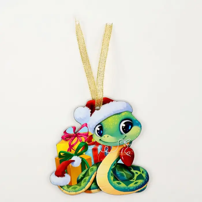 Подвеска на ёлку деревянная «Новый год! Змея», символ 2025 Подвеска на ёлку деревянная «Новый год! Змея», символ 2025