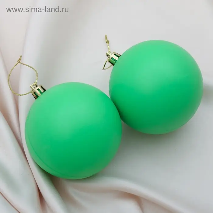 Ёлочные игрушки &laquo;Матовый&raquo;, шары новогодние, пластик, набор d=8 см, 2 шт., зелёный