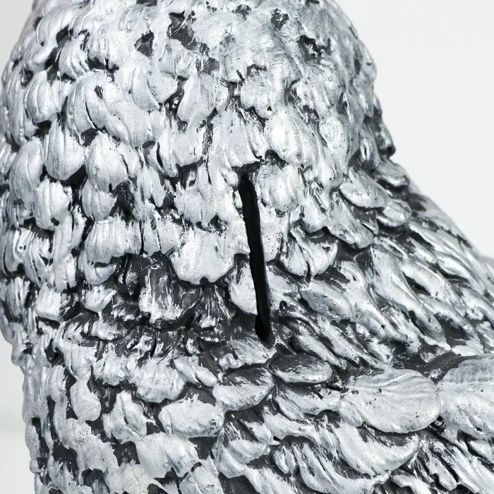 Копилка для денег &laquo;Сова с книгой&raquo;, гипс, серебро, 21&times;17&times;35 см