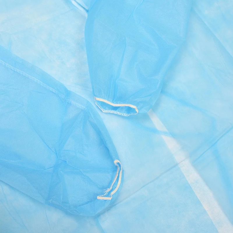 Халат н/с , на завязк, рук.рез, дл.110см, XXL, пл 20, голуб, 10 шт/уп