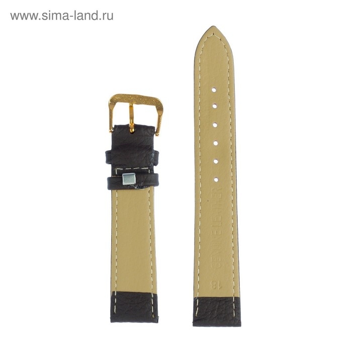 Ремешок для часов Ремешок для часов "Соломон", 18 мм, натуральная кожа, l-20 см, коричневый с тиснением