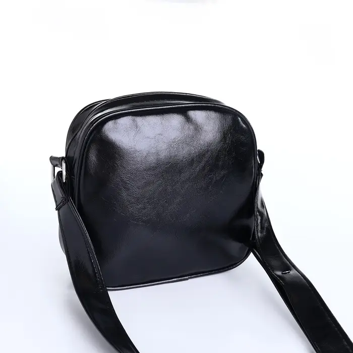 Сумка женская кросс-боди на молнии, 19&times;7&times;18 см, чёрная