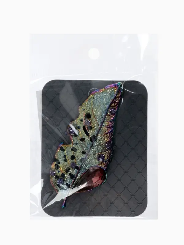 Брошь &laquo;Лист&raquo;, изящный, цветной