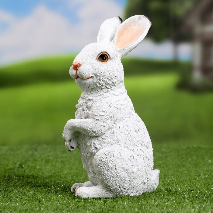 Садовая фигура  Садовая фигура "Зайка" белый, 12х9х21см