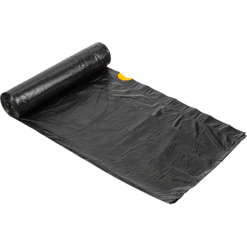 Мешки для мусора ПВД 120л 30мкм 10шт/рул черн 70х110см, с завязк