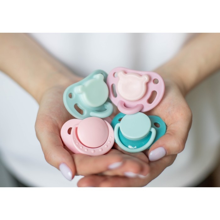Пустышка ортодонтическая, силикон, от 0 - 3 мес., цвет розовый