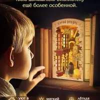 Ночник - конструктор своими руками из дерева &laquo;Волшебный мир&raquo;, подставка - разделитель для книг