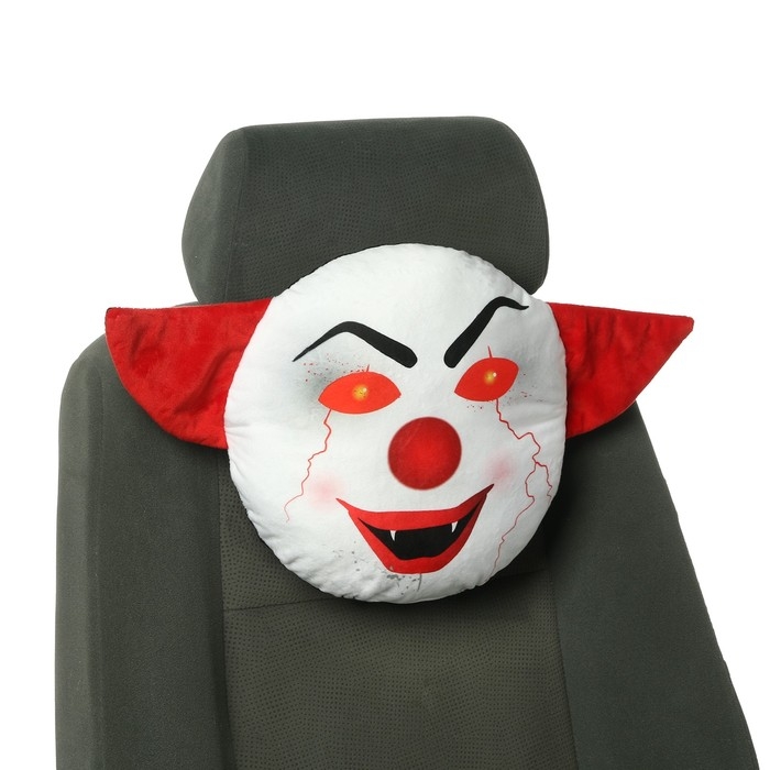 Подушка на подголовник МАТЕХ 18+ LINE, Клоун молнии, 30 х 30 х 10 см, черно-красный Подушка на подголовник МАТЕХ 18+ LINE, Клоун молнии, 30 х 30 х 10 см, черно-красный