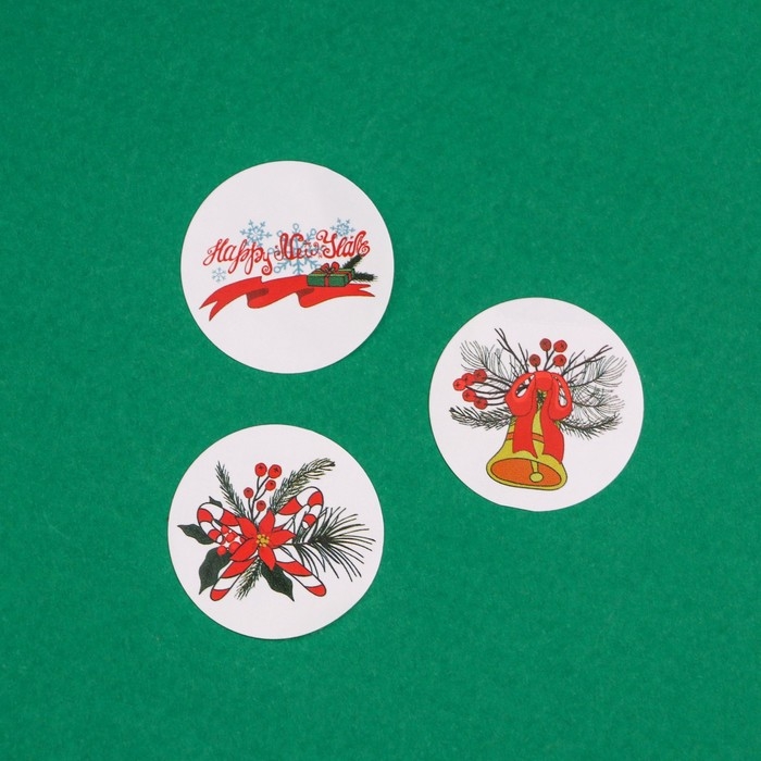 Новый год. Наклейки новогодние в рулоне Новый год. Наклейки новогодние в рулоне "Ёлочки", 500 шт, 2,5 х 2,5 см.