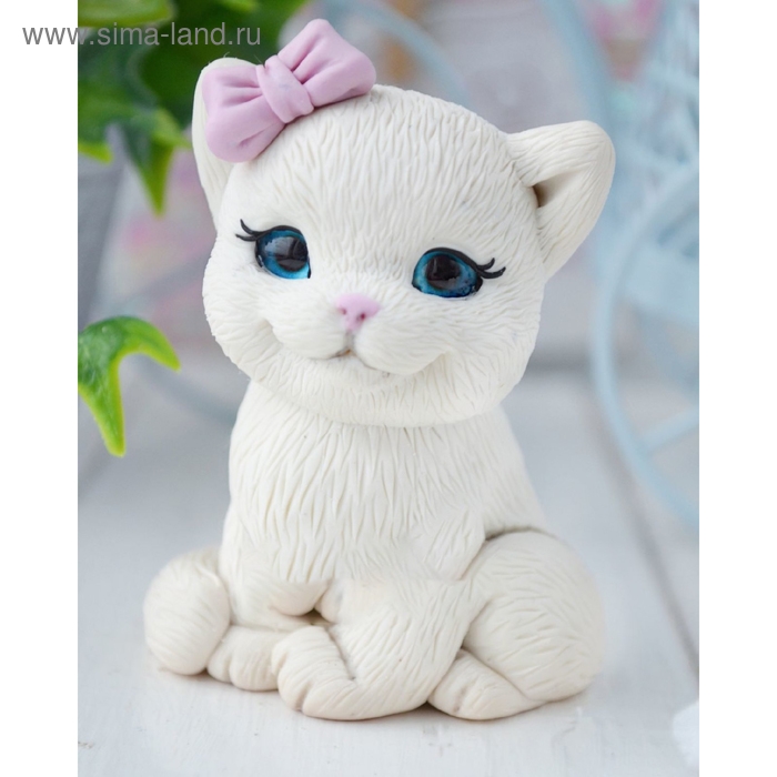 Силиконовая форма для мыла «Кошечка с бантиком» Силиконовая форма для мыла «Кошечка с бантиком»