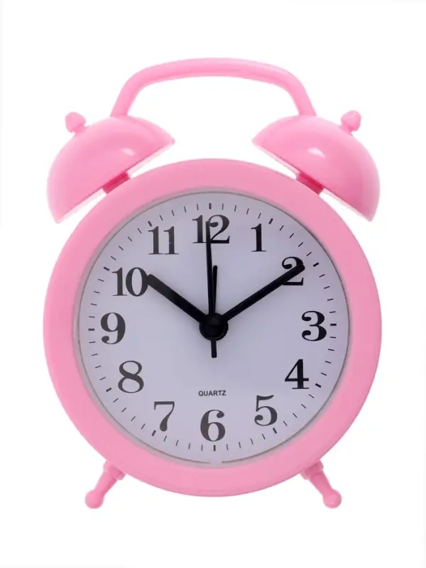 Часы-будильник настольные &laquo;Классика&raquo;, дискретный ход, 12&times;8.5 см, 1хАА, розовые