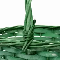 Корзина плетеная ива 28 х 20 х 11 см ручка 14 см, зеленый