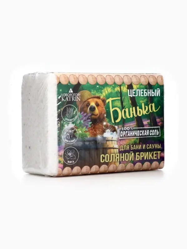 Соляной брикет для бани &laquo;Банька&raquo; целебный, 500 г