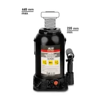 Домкрат гидравлический AVS HJ-B20T, 20т, 235-440мм. с клапаном (сумка, ремкомплект)