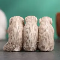 Фигурка гипс &laquo;Три обезьяны&raquo;, слоновая кость, 3&times;5&times;2 см