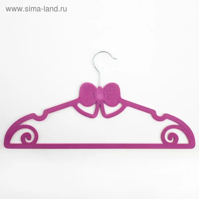 Плечики для одежды «Бант», размер 44-46, флокированное покрытие, цвет МИКС Плечики для одежды «Бант», размер 44-46, флокированное покрытие, цвет МИКС