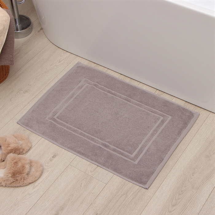 Коврик махровый Этель Classic, цв. светло-серый, 50х70 см, 100% хлопок, 730 г/м2 Коврик махровый Этель Classic, цв. светло-серый, 50х70 см, 100% хлопок, 730 г/м2