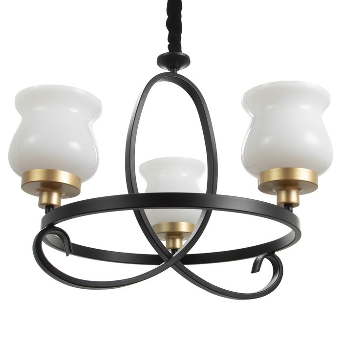 Люстра Люстра "Кантри" 3х40Вт Е27 черно-золотой 50х50х50 см BayerLux