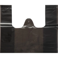 Пакет-майка УСИЛЕННЫЙ, ПНД, 40+18+70 см, черный, 45 мкм, 50 шт/уп