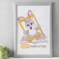 Фоторамка для фото 40х60 см "Luxe Elegance" пластик, серо-голубой, (пластик экран)