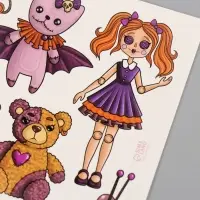 Переводные тату на тело цветные &laquo;Игрушки&raquo;, 10&times;10 см