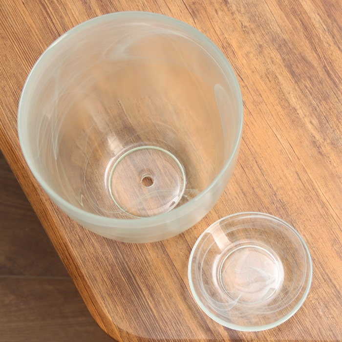 Горшок цветочный с поддоном №5 алебастр белый 3 л Горшок цветочный с поддоном №5 алебастр белый 3 л