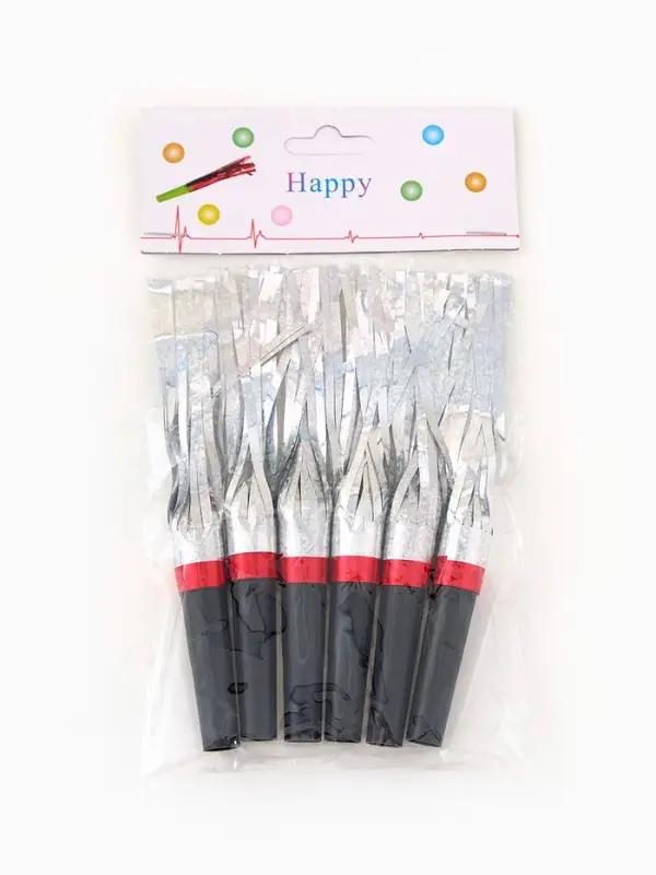 Карнавальный язычок «Дождик» серебряный, 6 шт