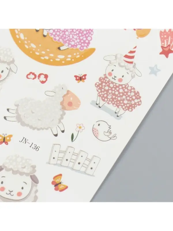 Переводные тату на тело светящиеся «Сонный барашек», 12×7.5 см