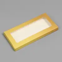 Подарочная коробка под плитку шоколада, с окном, золотая, 17×8×1.4 см