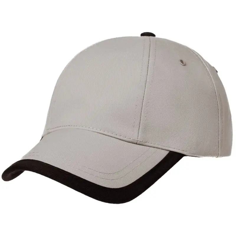 Бейсболка Honor, серая с черным кантом Бейсболка Honor, серая с черным кантом