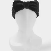 Повязка для умывания "Бантик", микрофибра, цвет черный