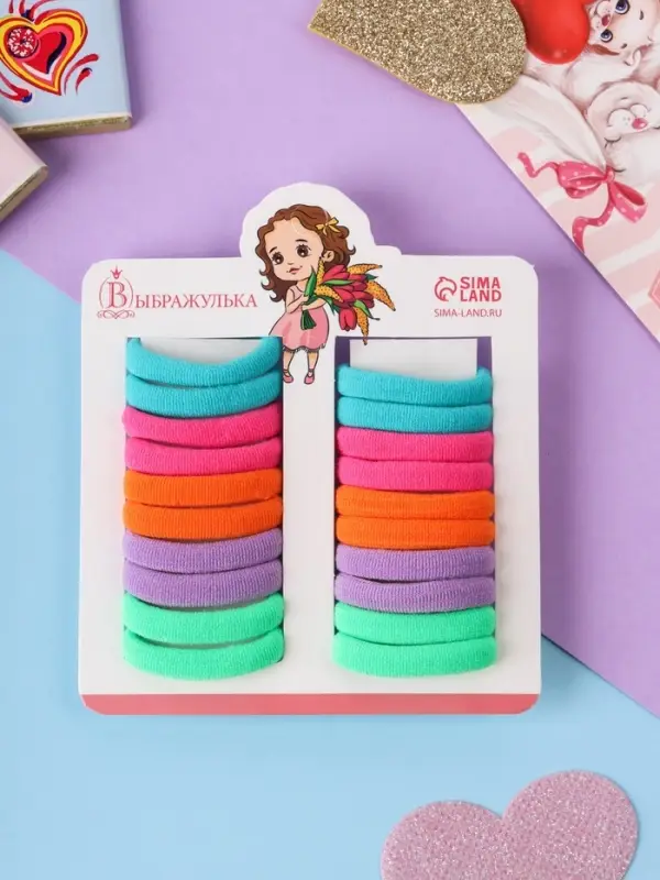 Резинки для волос «Аделия», набор 20 шт., колор, 3 см, МИКС Резинки для волос «Аделия», набор 20 шт., колор, 3 см, МИКС