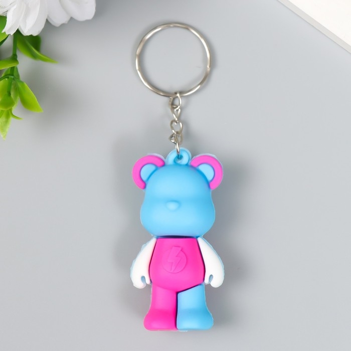 Брелок резина  Брелок резина "Разноцветный мишка" МИКС 3х2х5,5 см